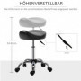 Arbetspall med sadelsits, Hjul, Höjdjusterbar, Konstläder Svart