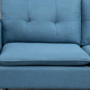 Soffa 2-sits Retro Design Mörkblå Linne-Look