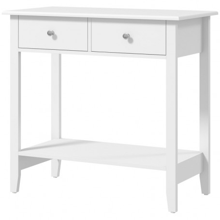 Konsolbord med 2 Lådor Vit 80 x 40 x 75 cm Vit