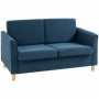 Bekväm Soffa 2-sits 141 x 70 x 78 cm Modern Blå Linne