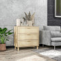 Byrå, Sideboard 3 Lådor Rottingdekor 80 x 40 x 80 cm Trä