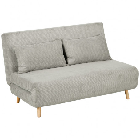 Bäddsoffa 2-sits Justerbart Ryggstöd Grå 141 x 90 x 81 cm