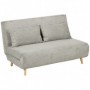 Bäddsoffa 2-sits Justerbart Ryggstöd Grå 141 x 90 x 81 cm