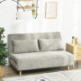 Bäddsoffa 2-sits Justerbart Ryggstöd Grå 141 x 90 x 81 cm