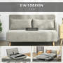 Bäddsoffa 2-sits Justerbart Ryggstöd Grå 141 x 90 x 81 cm