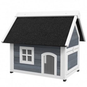 Utomhus Katthus - Väderbeständigt Med Fönster 77 x 57,5 x 68 cm, Grå