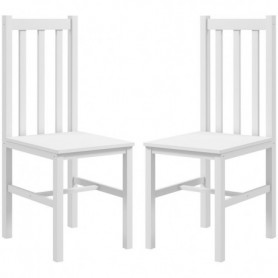 2-pack Matsalsstolar Hög Rygg Modern Trä Vit