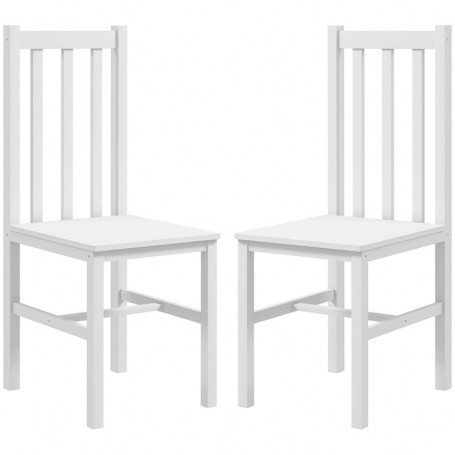 2-pack Matsalsstolar Hög Rygg Modern Trä Vit