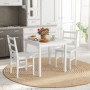 Matgrupp 2 Personer, Bord med 2 Stolar Trä Vit