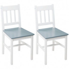 Matstolar 2-pack Trä Vit/Grå