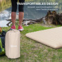 Luftmadrass med Fotpump och Transportväska 195 x 140 x 10 cm Beige