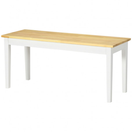 Sittbänk Trä Till Matsal 102 x 36 x 45 cm Natur / Vit Lackerad