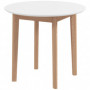 Rund Matbord Scandi Stil 75 x 75 x 76 cm Vit / Ek