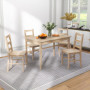 Matgrupp 4 Personer – Bord & 4 Stolar i Naturträ, 110×70×75 Cm