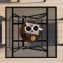 Utebord Fyrkantigt Hopfällbart 80 x 80 x 74 cm Metall Mesh Svart