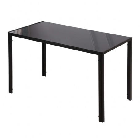 Matbord för 4 Personer Svart Metall / Glas 120 x 60 x 75 cm