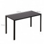 Matbord för 4 Personer Svart Metall / Glas 120 x 60 x 75 cm