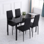 Matbord för 4 Personer Svart Metall / Glas 120 x 60 x 75 cm