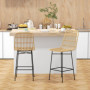 Barstol 2-pack Rotting Sits Höjd 66 cm Natur - Svart