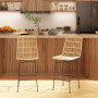Barstol 2-pack Rotting Sits Höjd 66 cm Natur - Svart