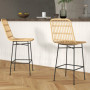 Barstol 2-pack Rotting Sits Höjd 66 cm Natur - Svart