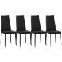 Matstolar 4-pack Moder Design Svart Läder