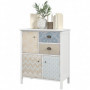 Skänk Sidobrod Shabby Chic Style 68 x 34 x 80 cm Vit / Flerfärgad