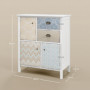 Skänk Sidobrod Shabby Chic Style 68 x 34 x 80 cm Vit / Flerfärgad