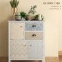 Skänk Sidobrod Shabby Chic Style 68 x 34 x 80 cm Vit / Flerfärgad