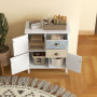 Skänk Sidobrod Shabby Chic Style 68 x 34 x 80 cm Vit / Flerfärgad
