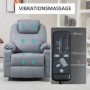 Ståhjälp Massagefåtölj med 8 Massagepunkter och Färrkontroll, Läder, Grå