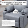 Ståhjälp Massagefåtölj med 8 Massagepunkter och Färrkontroll, Läder, Grå