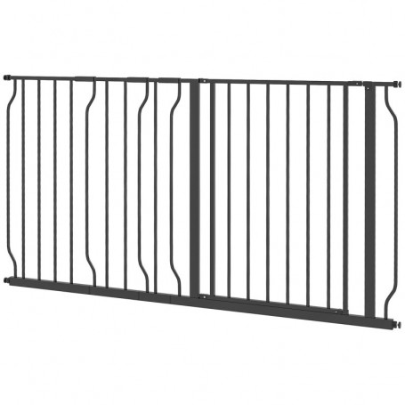 Justerbar Hundgrind 75 till 145 cm Metall Svart