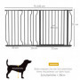 Justerbar Hundgrind 75 till 145 cm Metall Svart