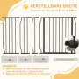 Justerbar Hundgrind 75 till 145 cm Metall Svart