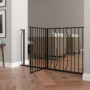 Justerbar Hundgrind 75 till 145 cm Metall Svart