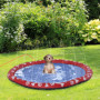 Hundpool med Vattenstrålar, Plast, Ø150 cm, Röd