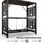Hopfällbart Campingbord, Metall, Svart 126 x 44 x 80 Svart