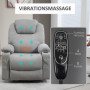 Ståhjälp Massagefåtölj med 8 massagepunkter och 2 Sidfickor, Ljusgrå