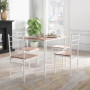 Matgrupp 4 Stolar och Bord, Modern design, Brun Trä / Vit Metall 110 x 70 x 75 cm