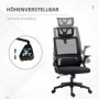 Ergonomisk Kontorsstol Mesh Svart Fällbara Armstöd 58 x 61 x 119 cm