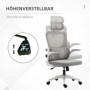 Ergonomisk Kontorsstol, Upp till 120 kg, Mesh Grå Fällbara Armstöd