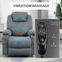 Ståhjälp Massagefåtölj med 8 Massagepunkter och 2 Sidfickor, Grå