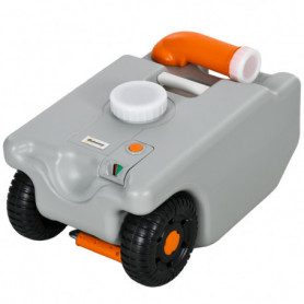 Spillvattentank 22 L med Hjul för Camping 33 x 26 x 53 cm Grå