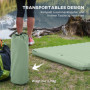 Camping Luftmadrass med Luftpump 200 x 135 x 10 cm Grön