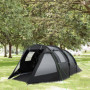 Campingtält 2 rum till 3-4 personer 475 x 264 cm Svart