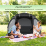 Campingtält 2 rum till 3-4 personer 475 x 264 cm Svart