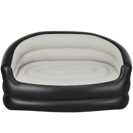Uppblåsbar Ute Soffa 2 sits 138 x 87 x 71 cm Grå Svart