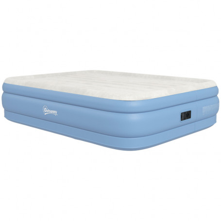 Camping Luftmadrass för 2 Personer Extra Tjocklek med Pump 203 x 152 x 46 cm