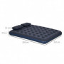 Camping Luftmadrass för 2 Personer med Kudde 203 x 152 x 22 cm blå